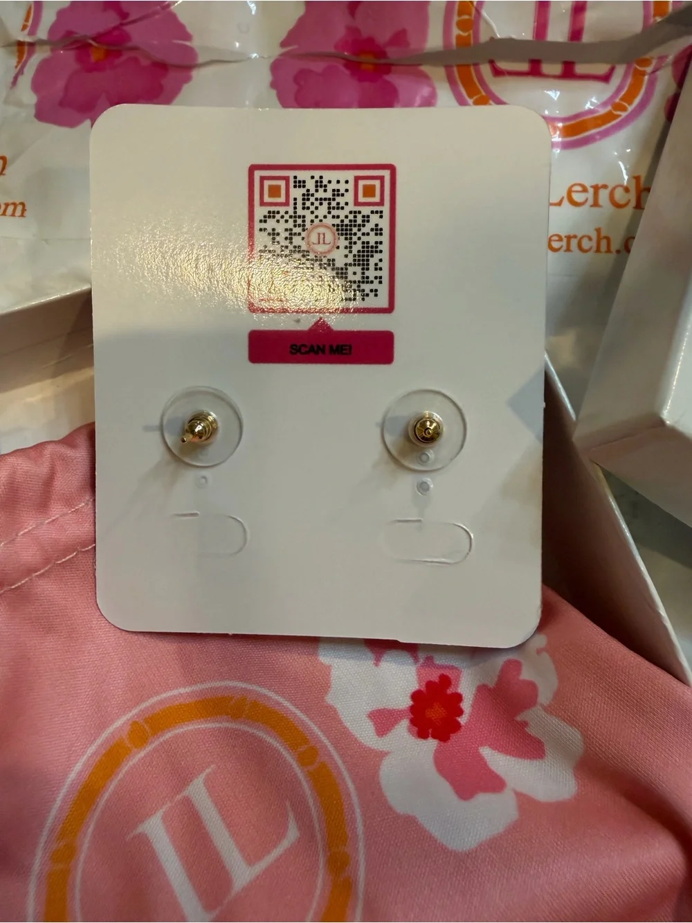 Lisi Lerch Sapphire and Pearl Post Earrings NWT - Picture 3 of 5